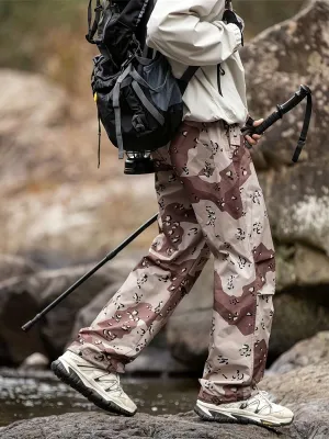 Men's Snow Camo Cargo Pants – Regular Fit, Outdoor & Hiking
