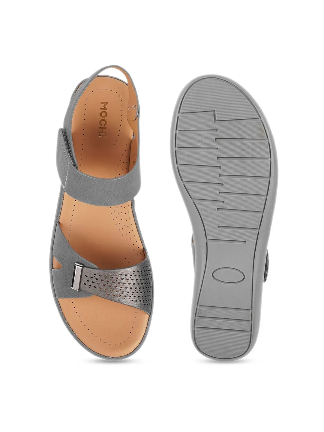 Mochi Textured Backstrap Suede Open Toe Flats