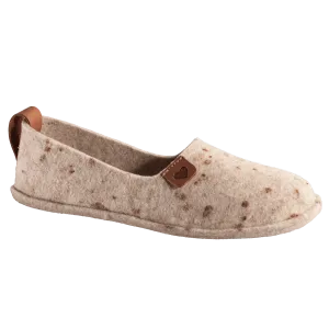 Natural felt and rubber sole slippers Toku - Beige