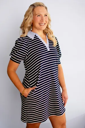 Navy Striped Dress