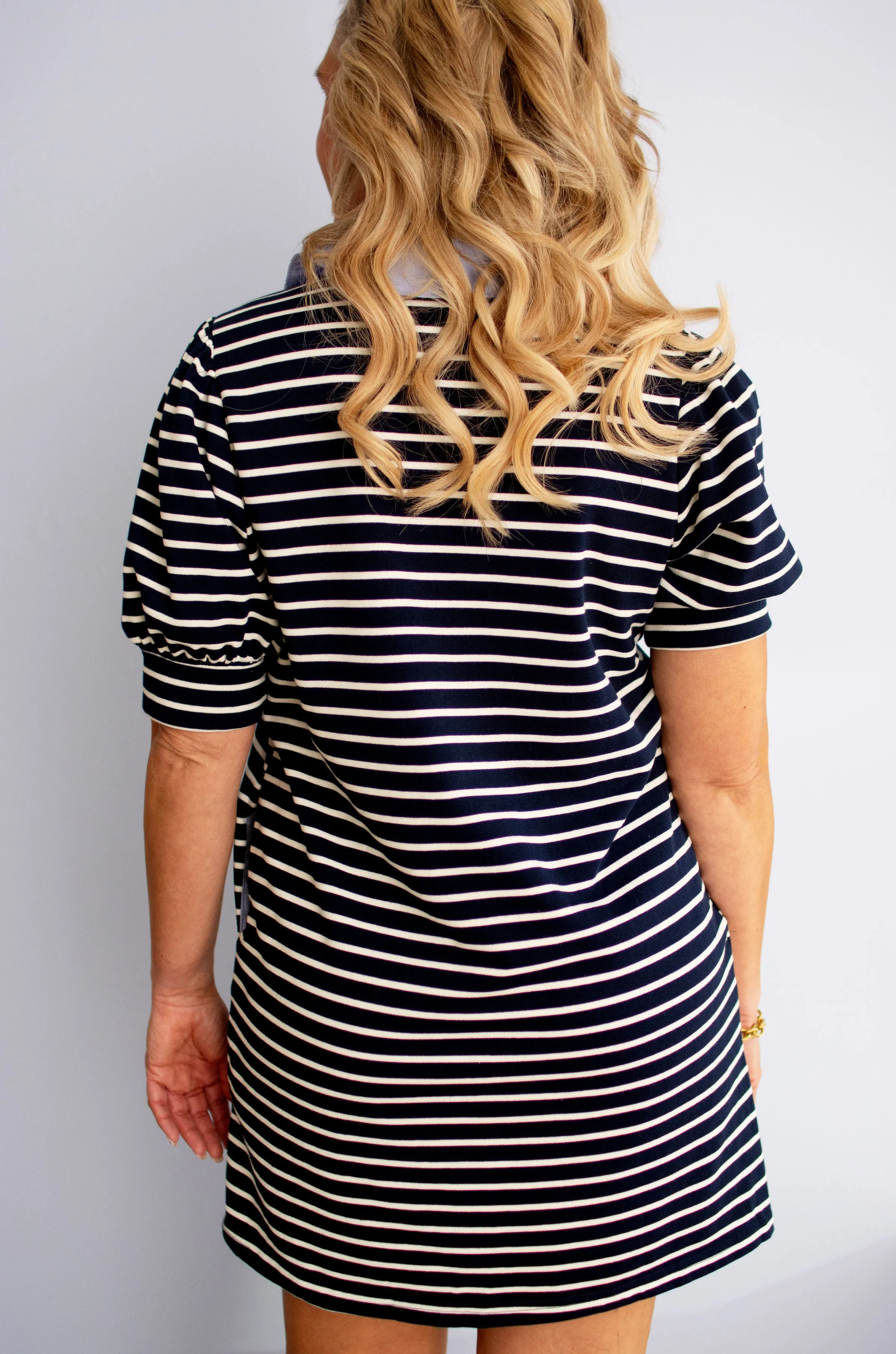 Navy Striped Dress