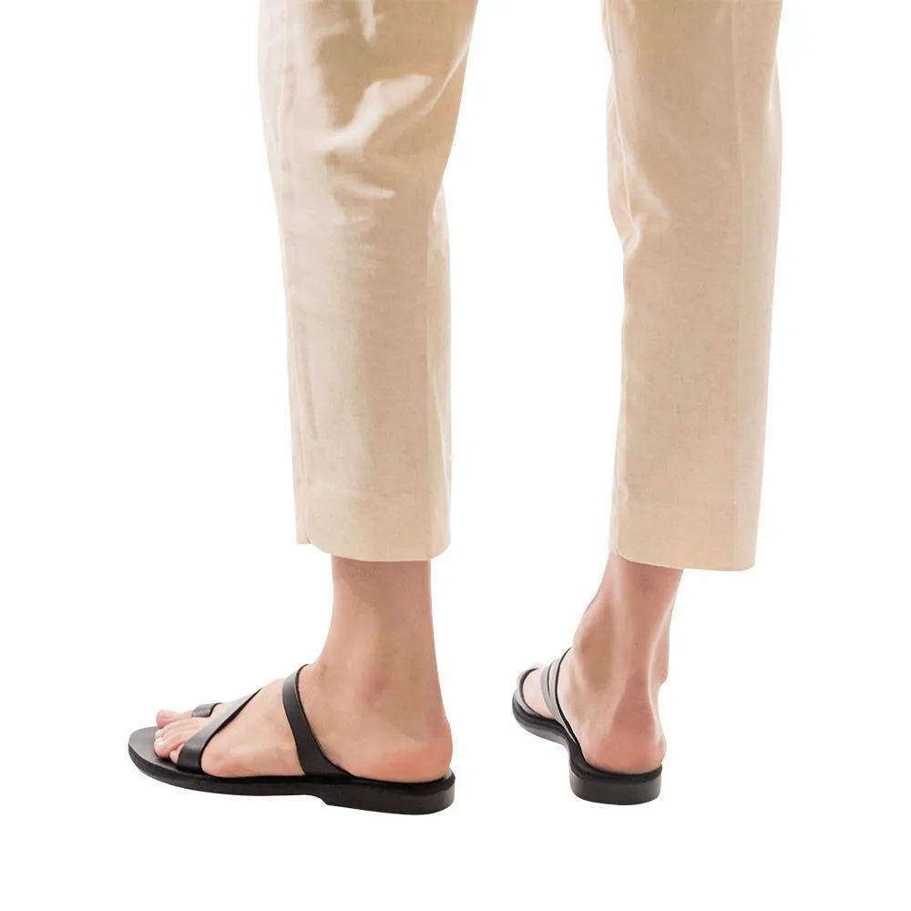 Noah - Leather Slide On Sandal | Black