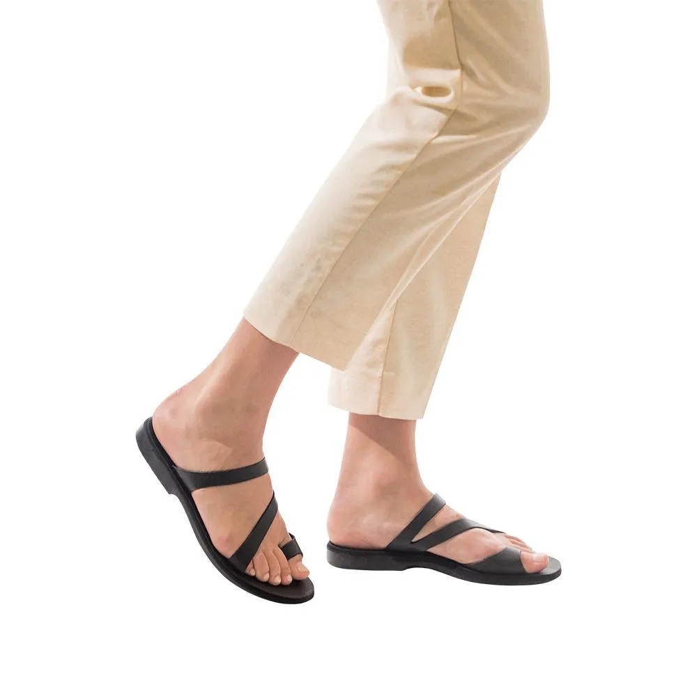 Noah - Leather Slide On Sandal | Black