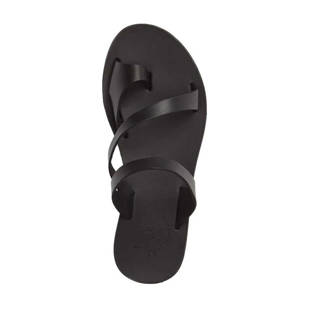 Noah - Leather Slide On Sandal | Black