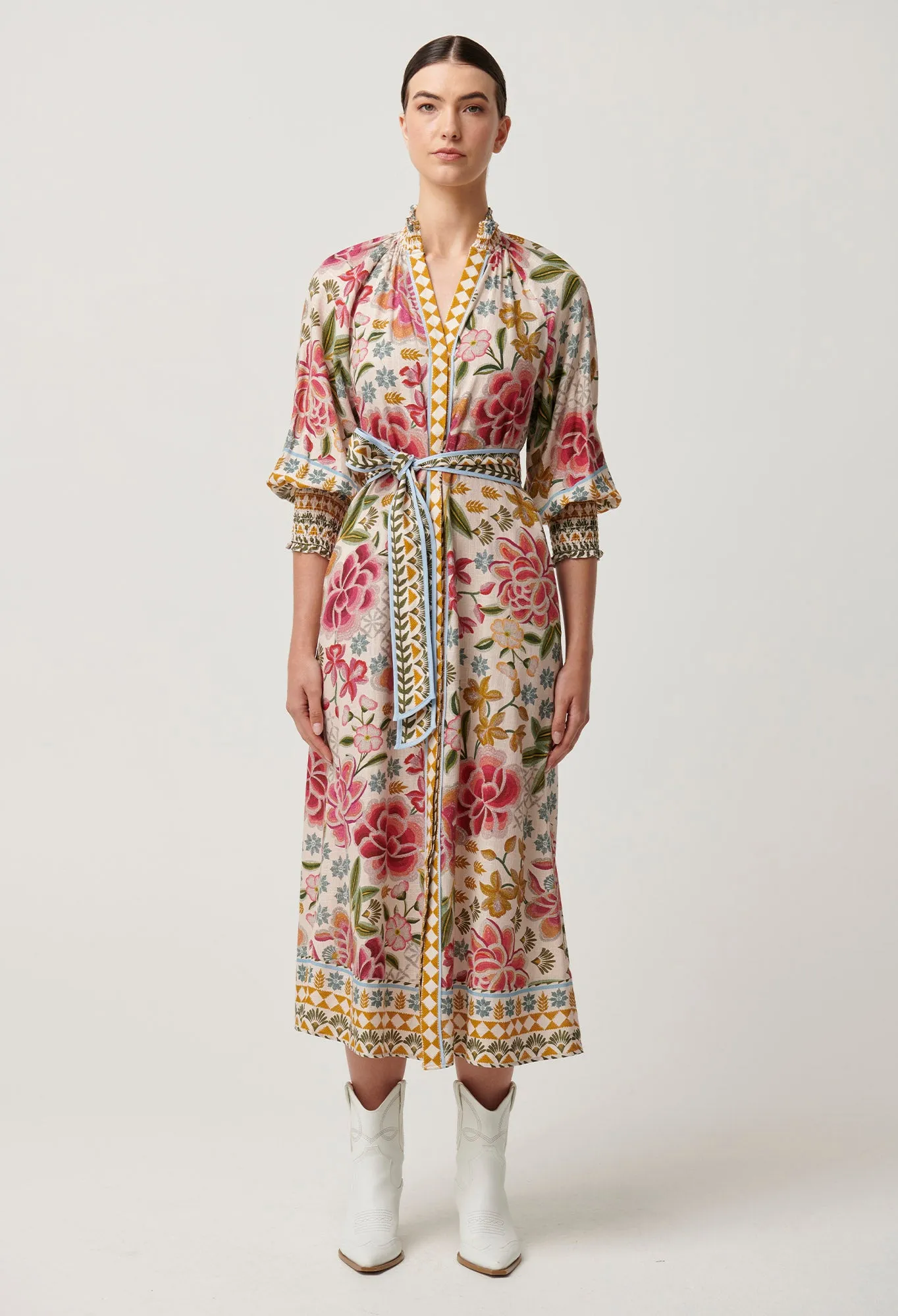 Oncewas II CARMEN Placement Print Maxi Dress
