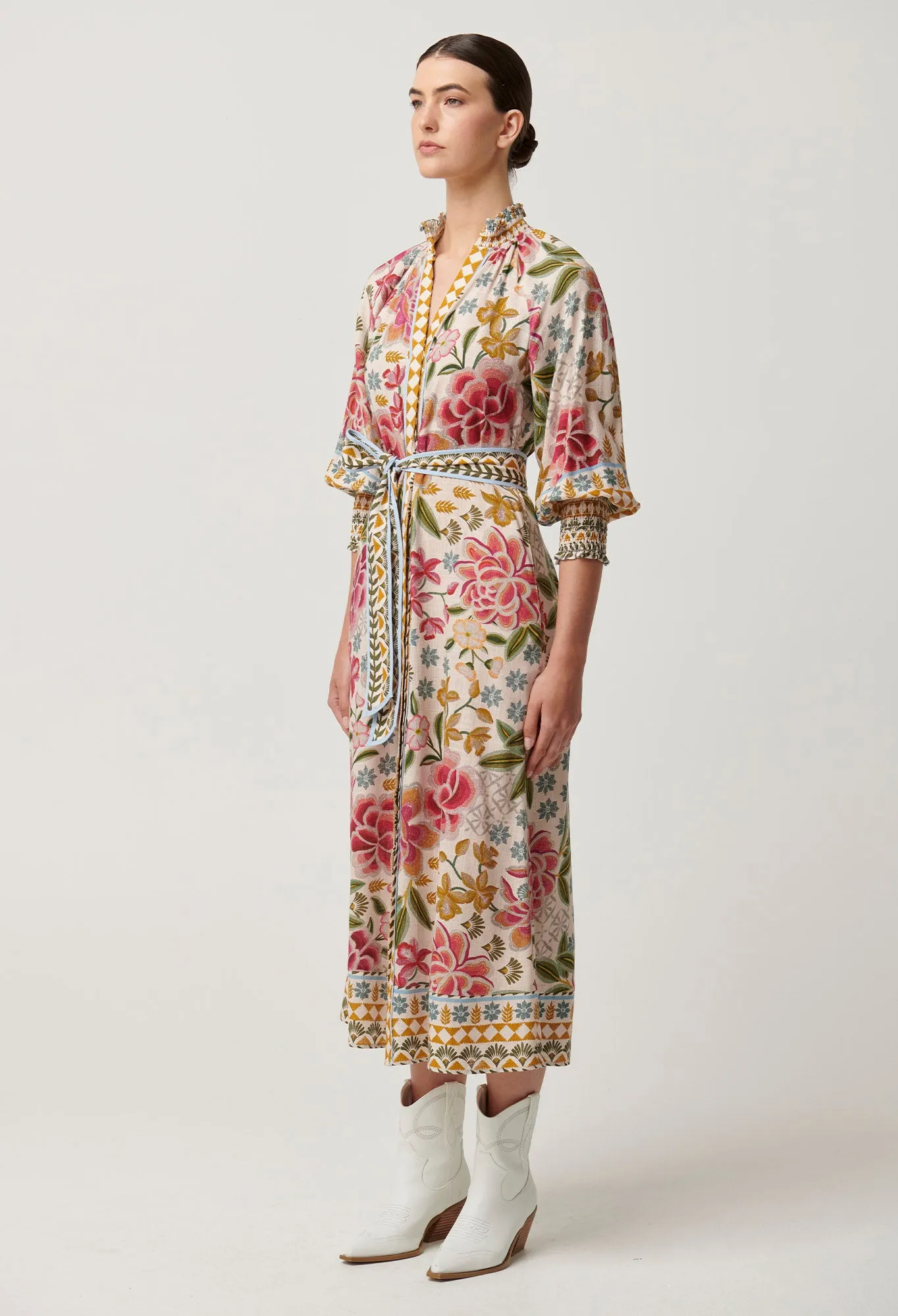 Oncewas II CARMEN Placement Print Maxi Dress