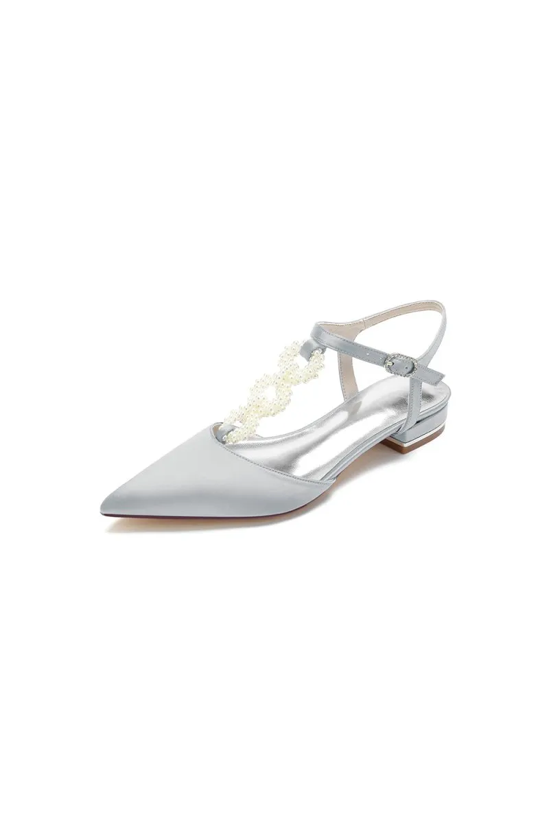 Pearl Strap Pointed Toe Flats