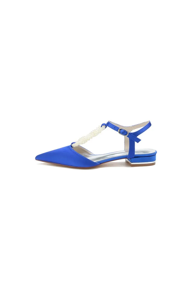 Pearl Strap Pointed Toe Flats
