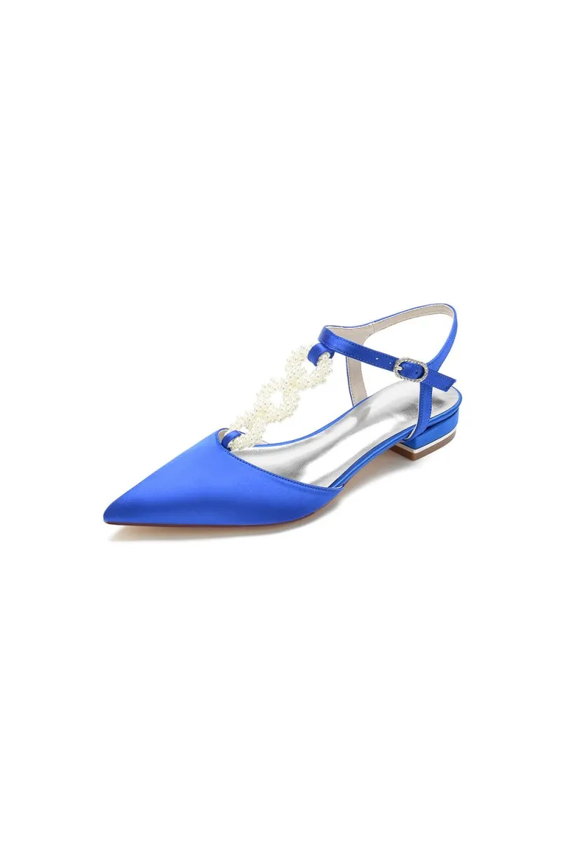 Pearl Strap Pointed Toe Flats
