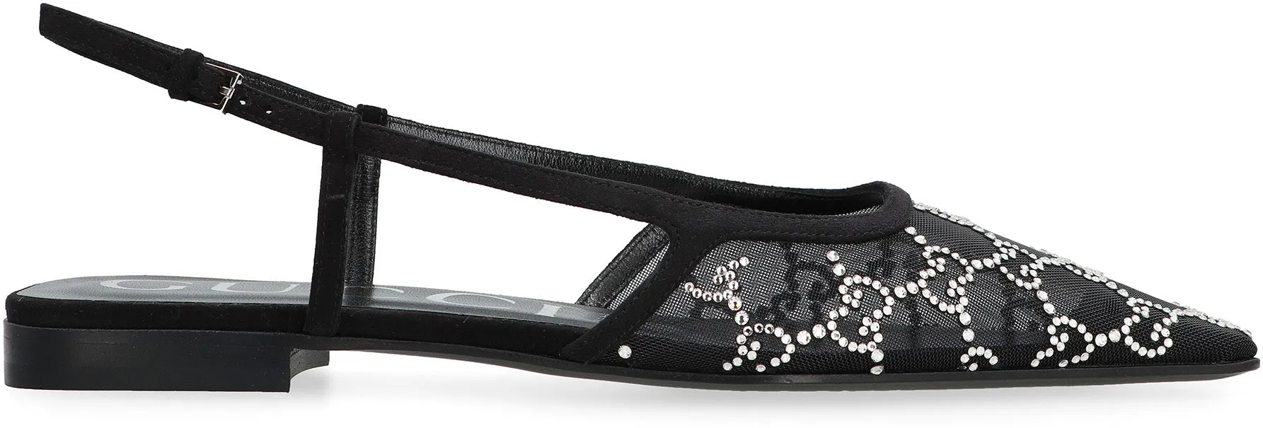 Pointy-toe slingback ballet flats