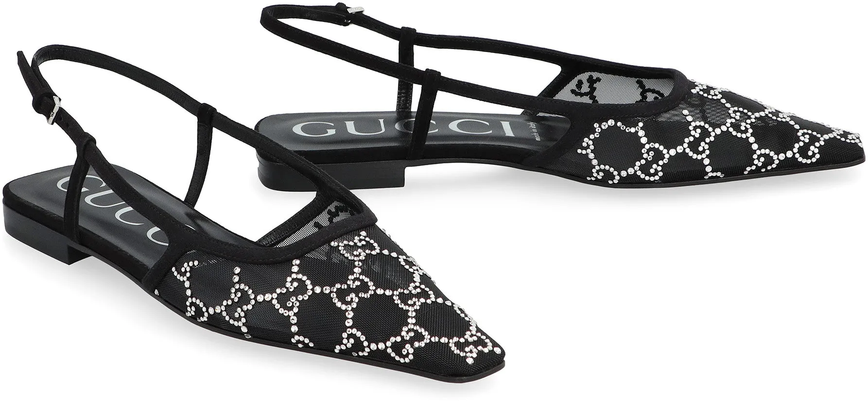 Pointy-toe slingback ballet flats