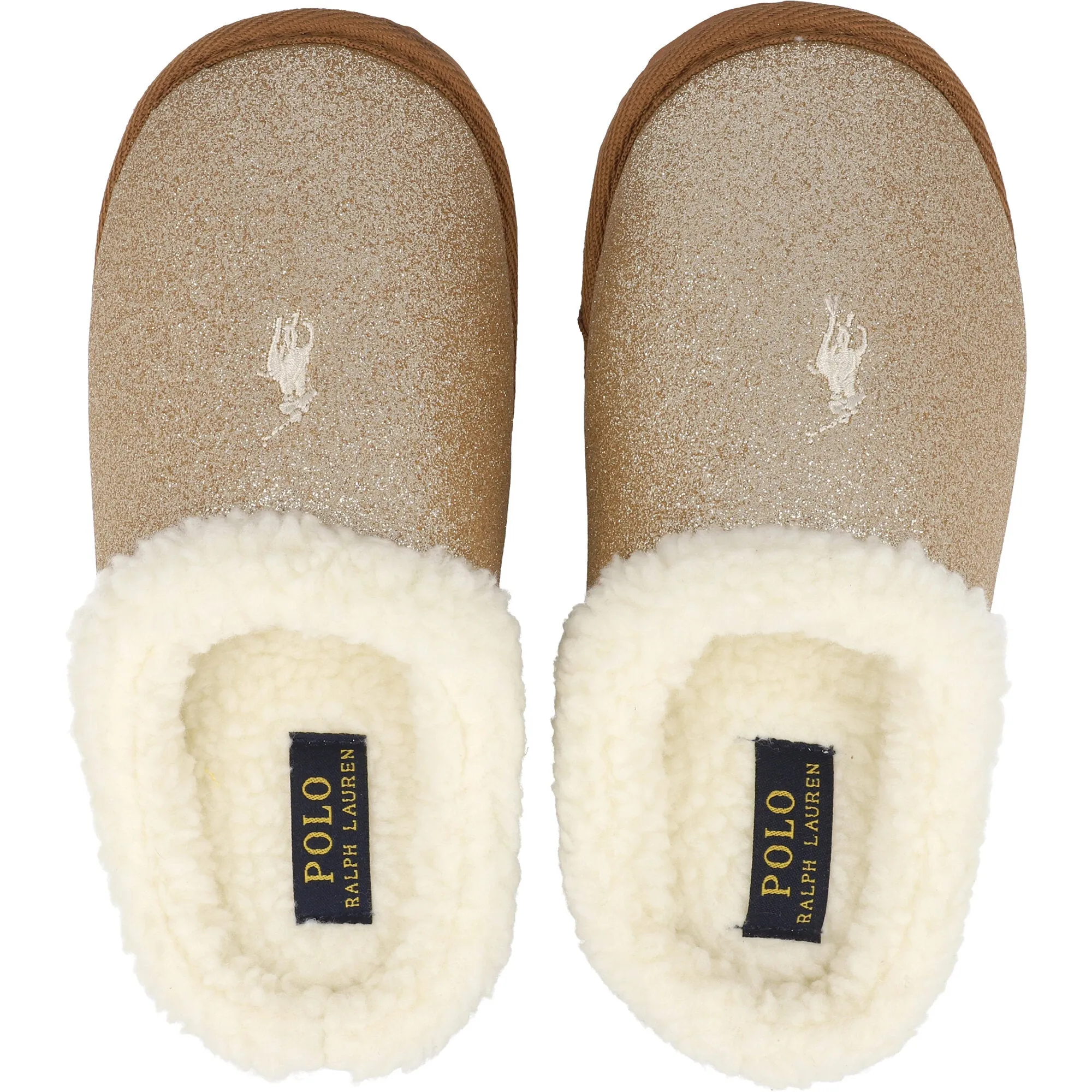 Polo Ralph Lauren Charlotte Gold Glitter Slippers