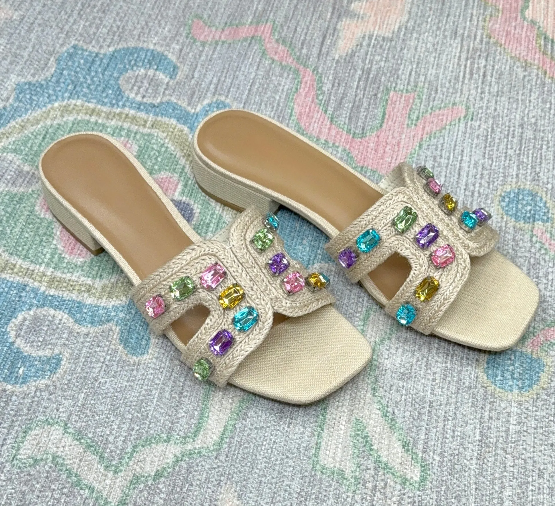 Precious Stone Embellished H Cut Sandals