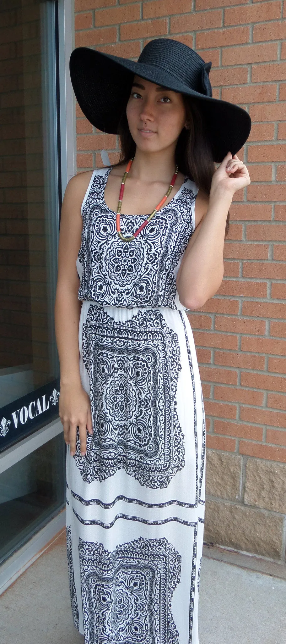 Renee C. | Black & White Maxi Dress