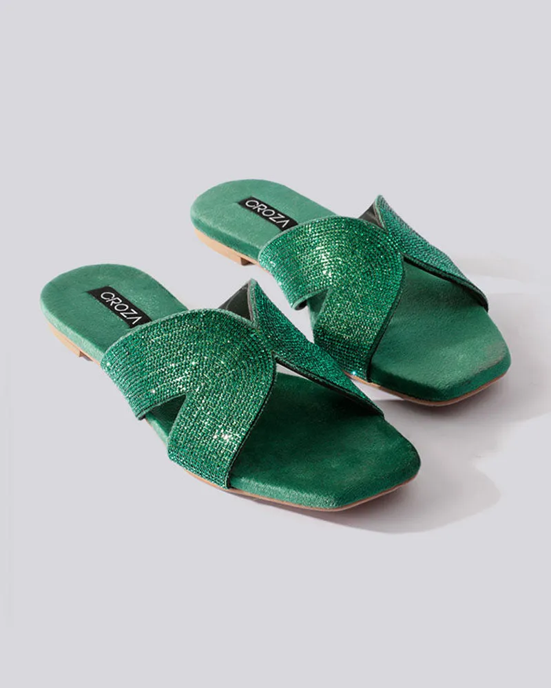 Rhinestone studded flats
