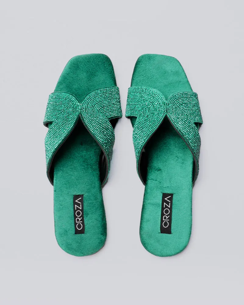Rhinestone studded flats