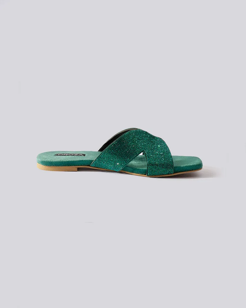 Rhinestone studded flats