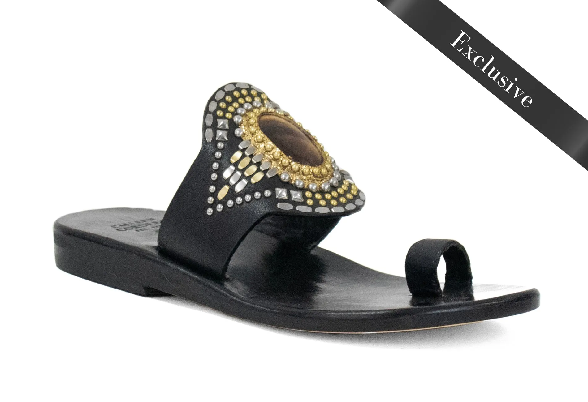 Rocal Semi-precious Tigers Eye Stone Sandal