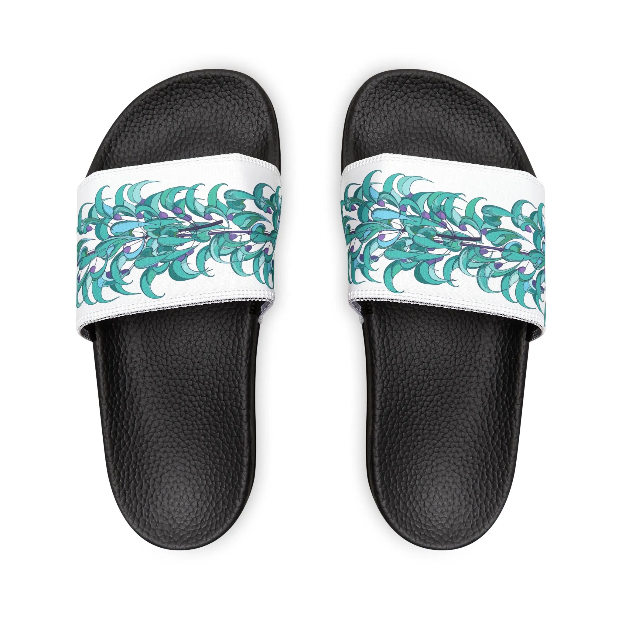 Sandals Blue Jade Flower Design