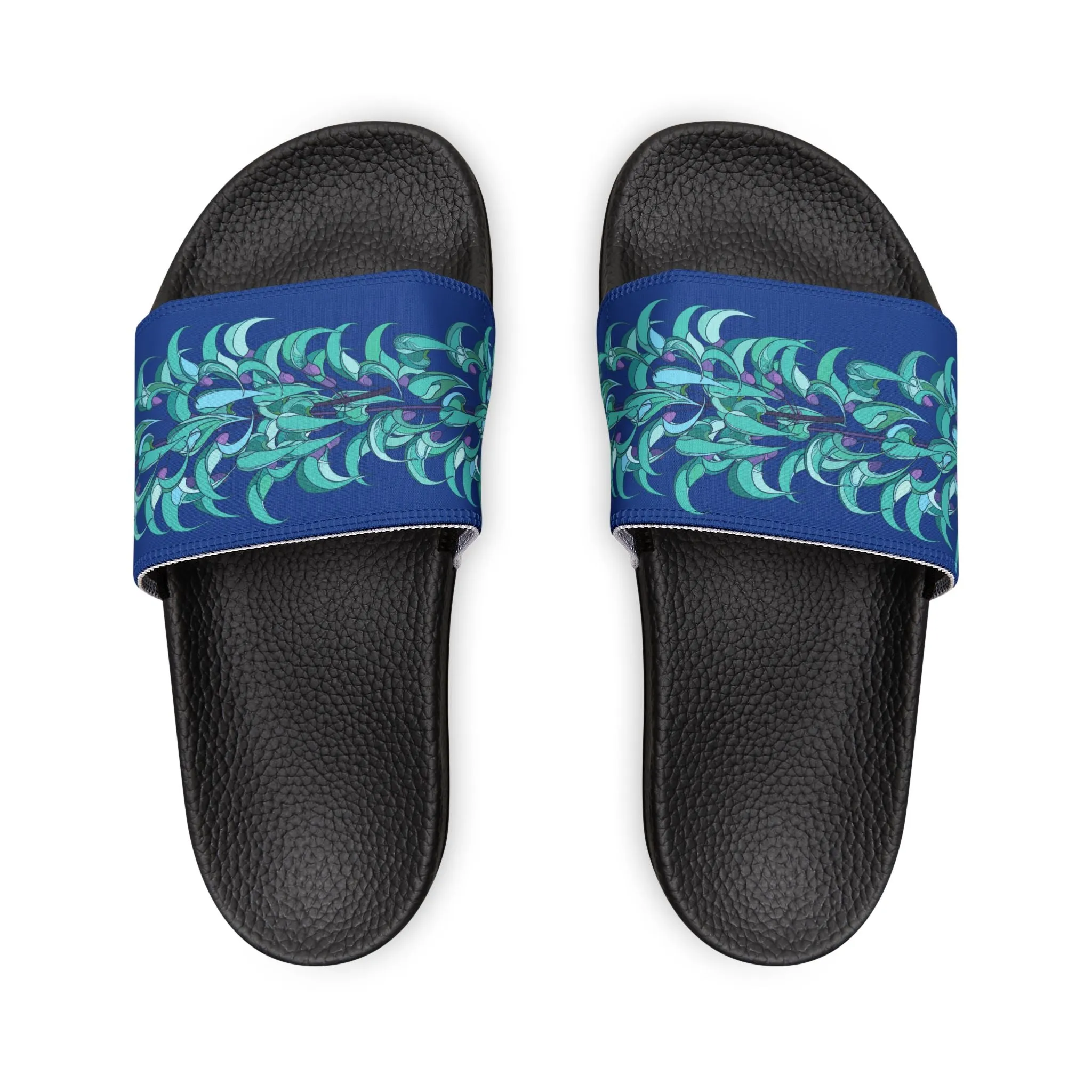 Sandals Blue Jade Flower Design