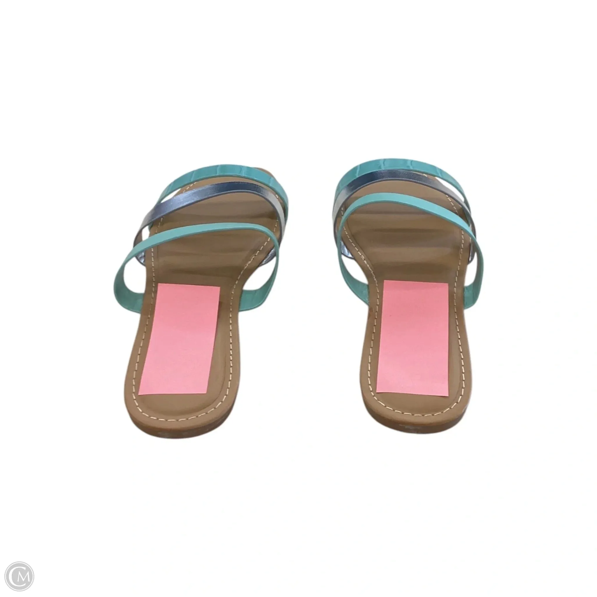 Sandals Flats By Clothes Mentor In Teal, Size: 8