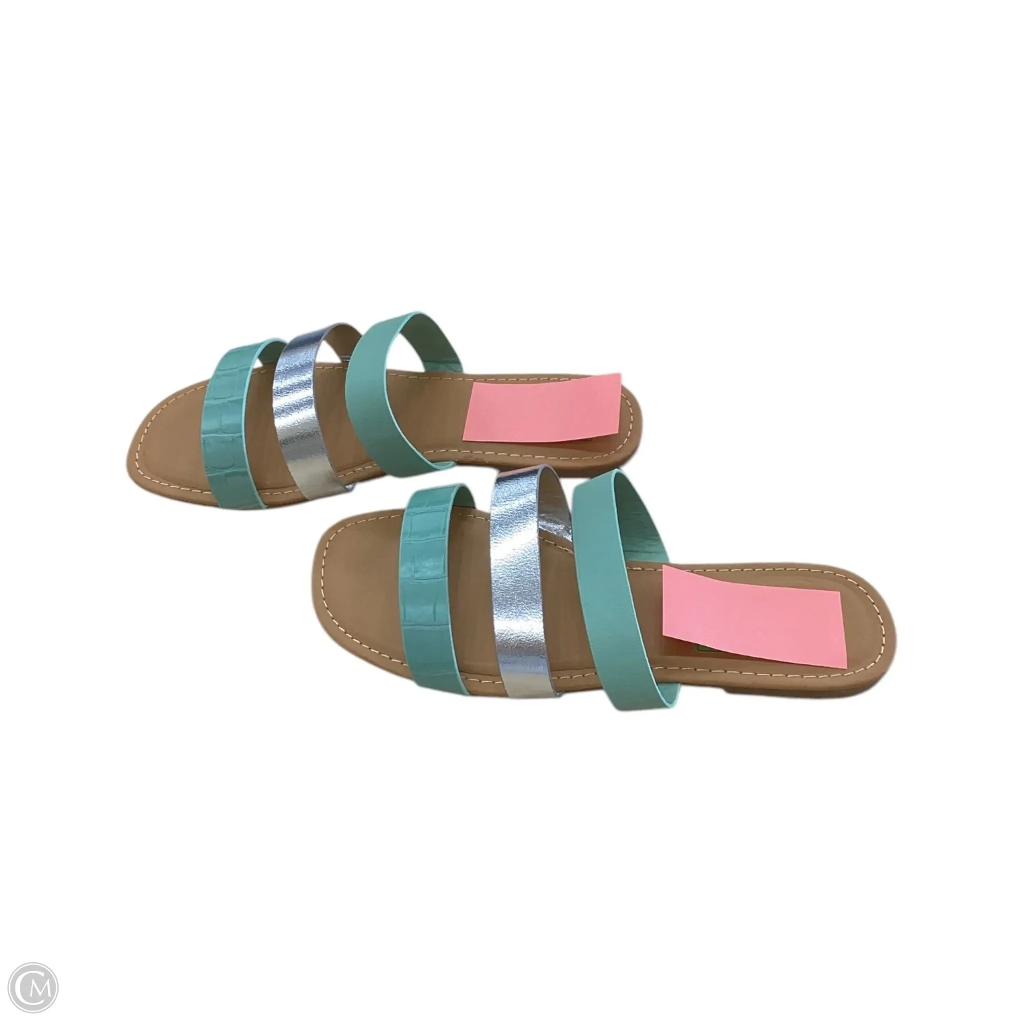 Sandals Flats By Clothes Mentor In Teal, Size: 8