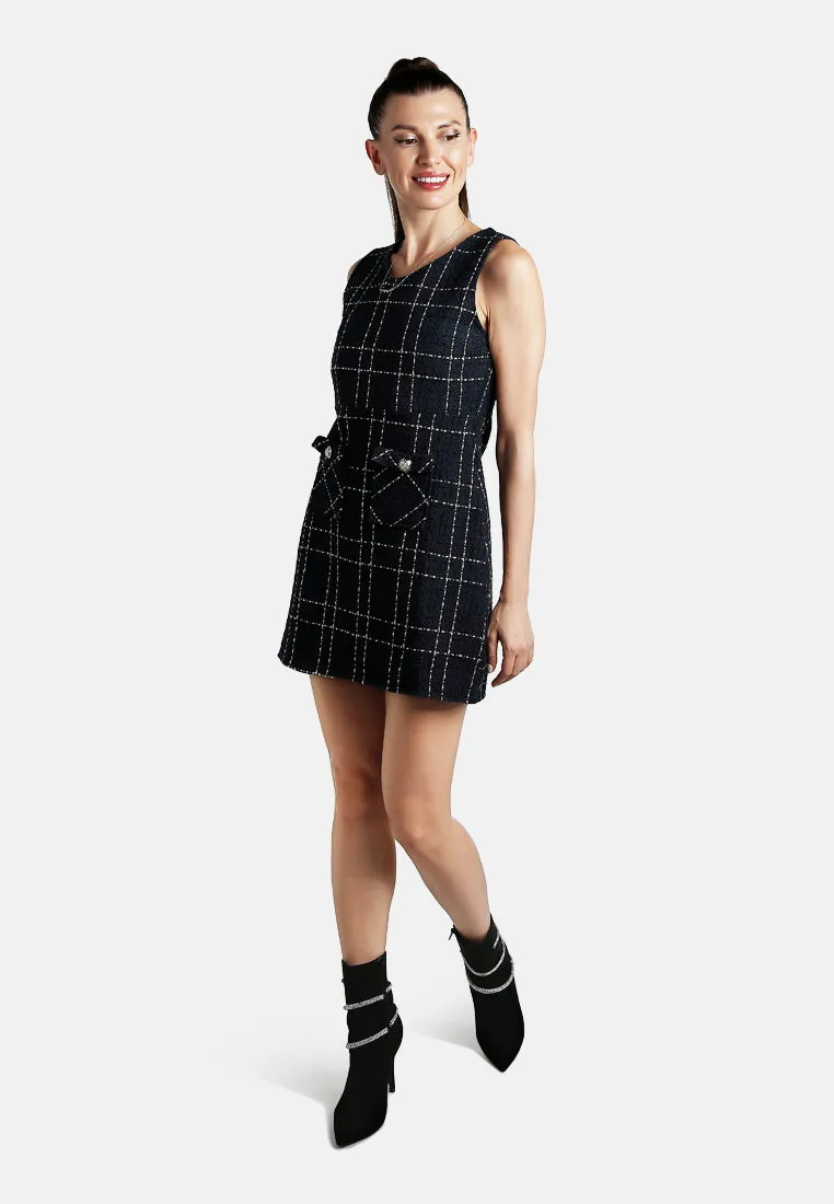 Sleeveless Woven Flap Pocket Mini Dress By RUW