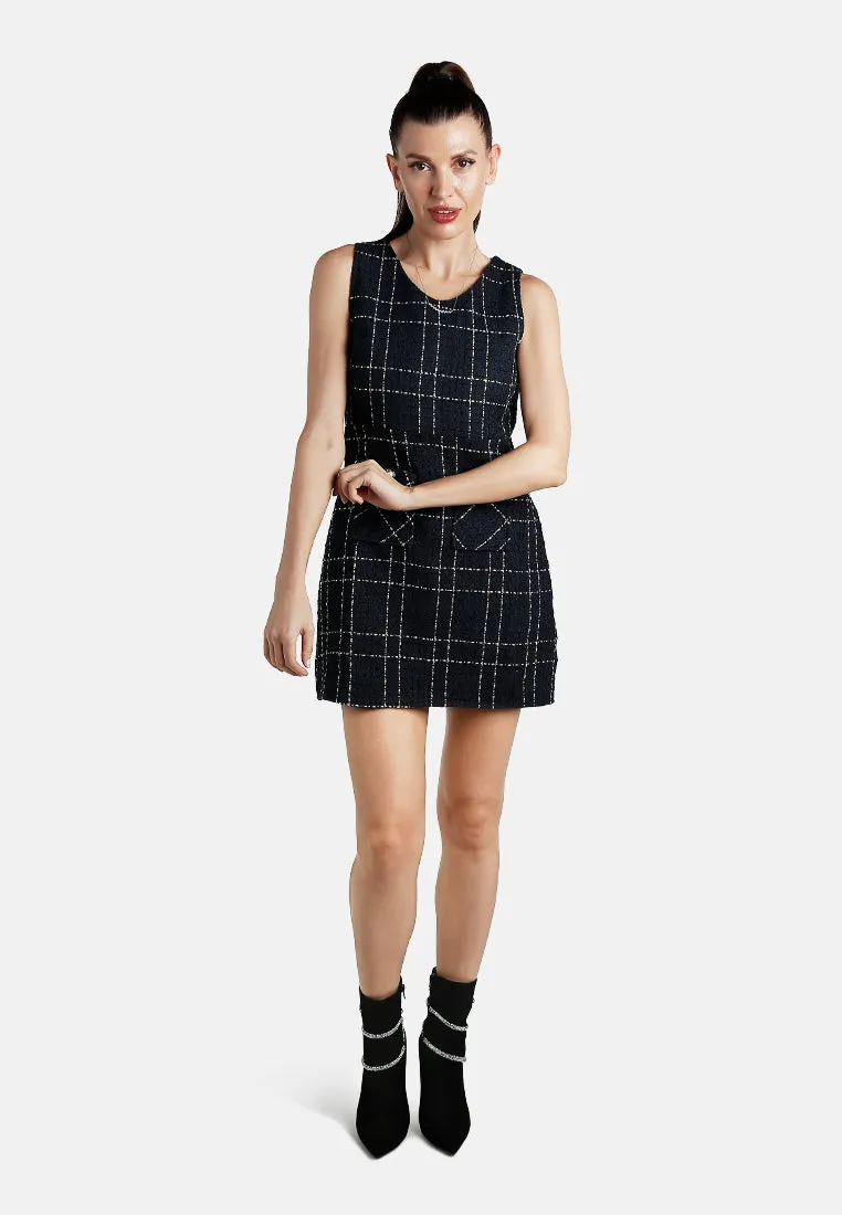 Sleeveless Woven Flap Pocket Mini Dress By RUW