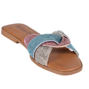 Slip On Flat Bling-Bling Slippers