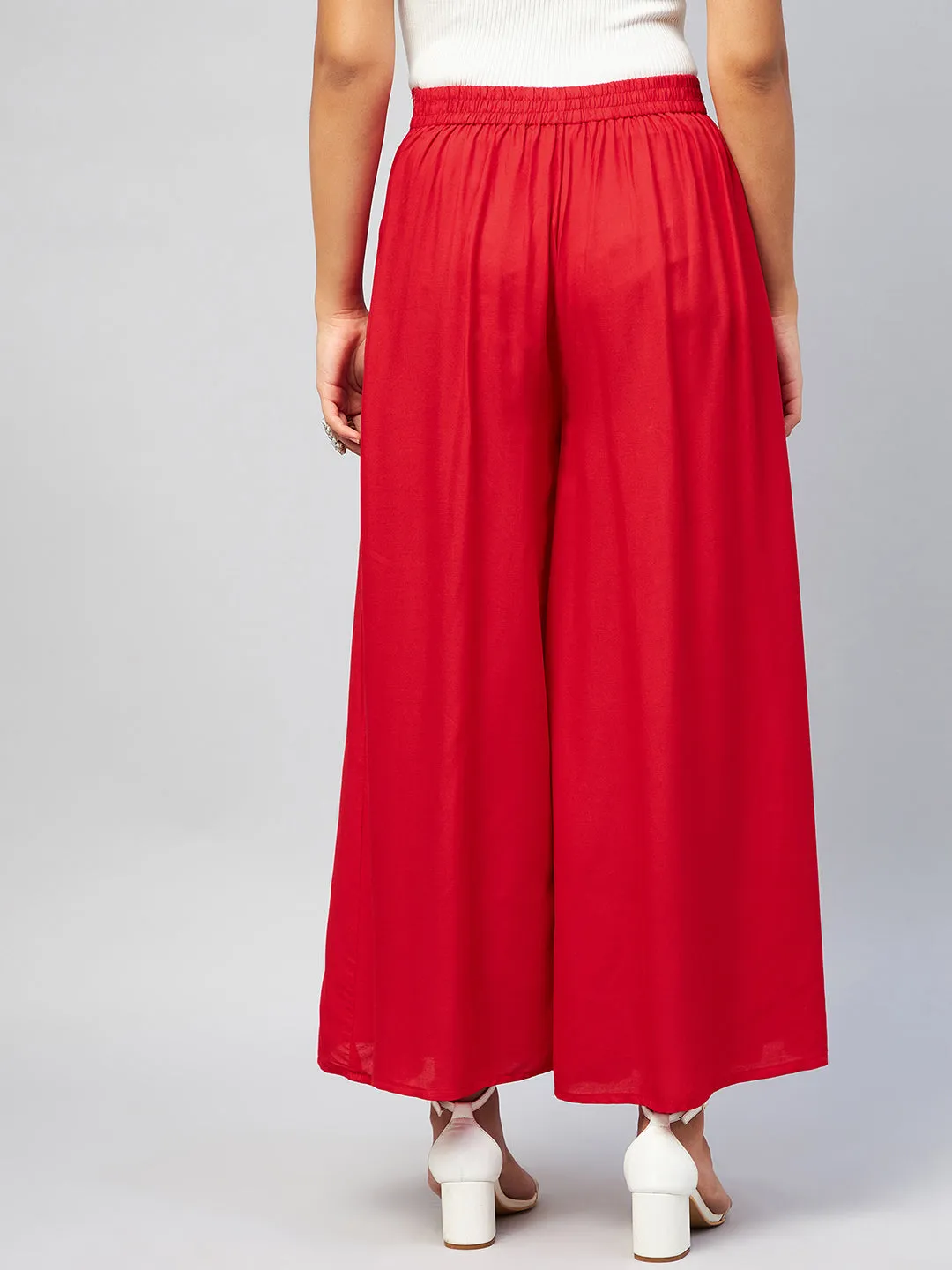 Solid Red Palazzo