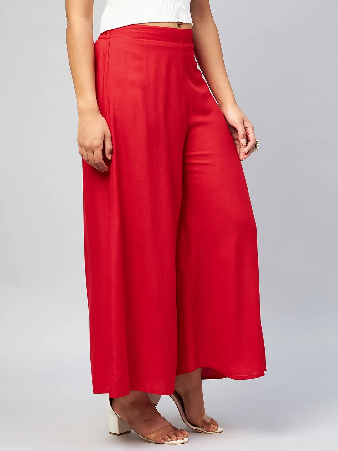 Solid Red Palazzo