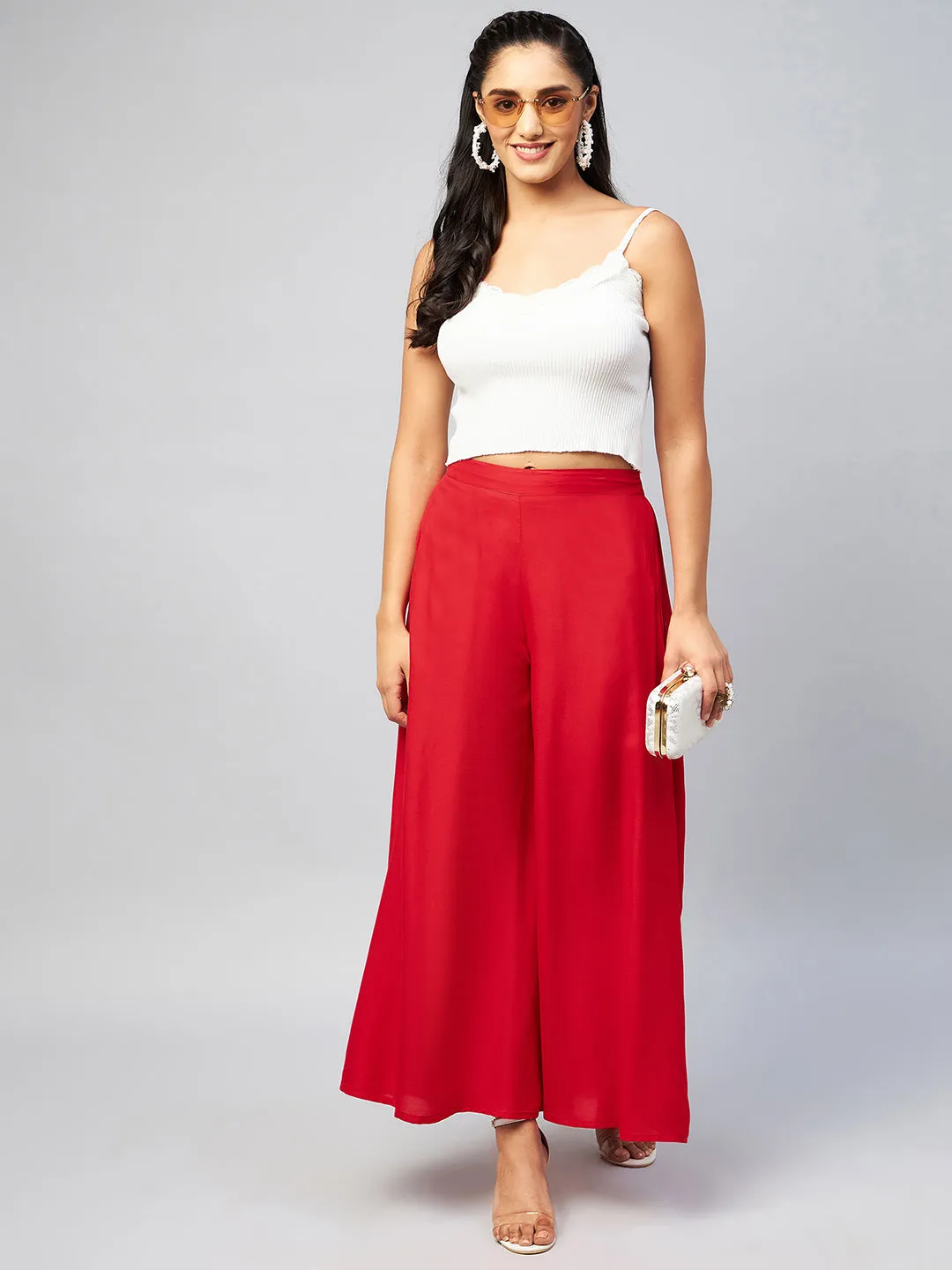Solid Red Palazzo