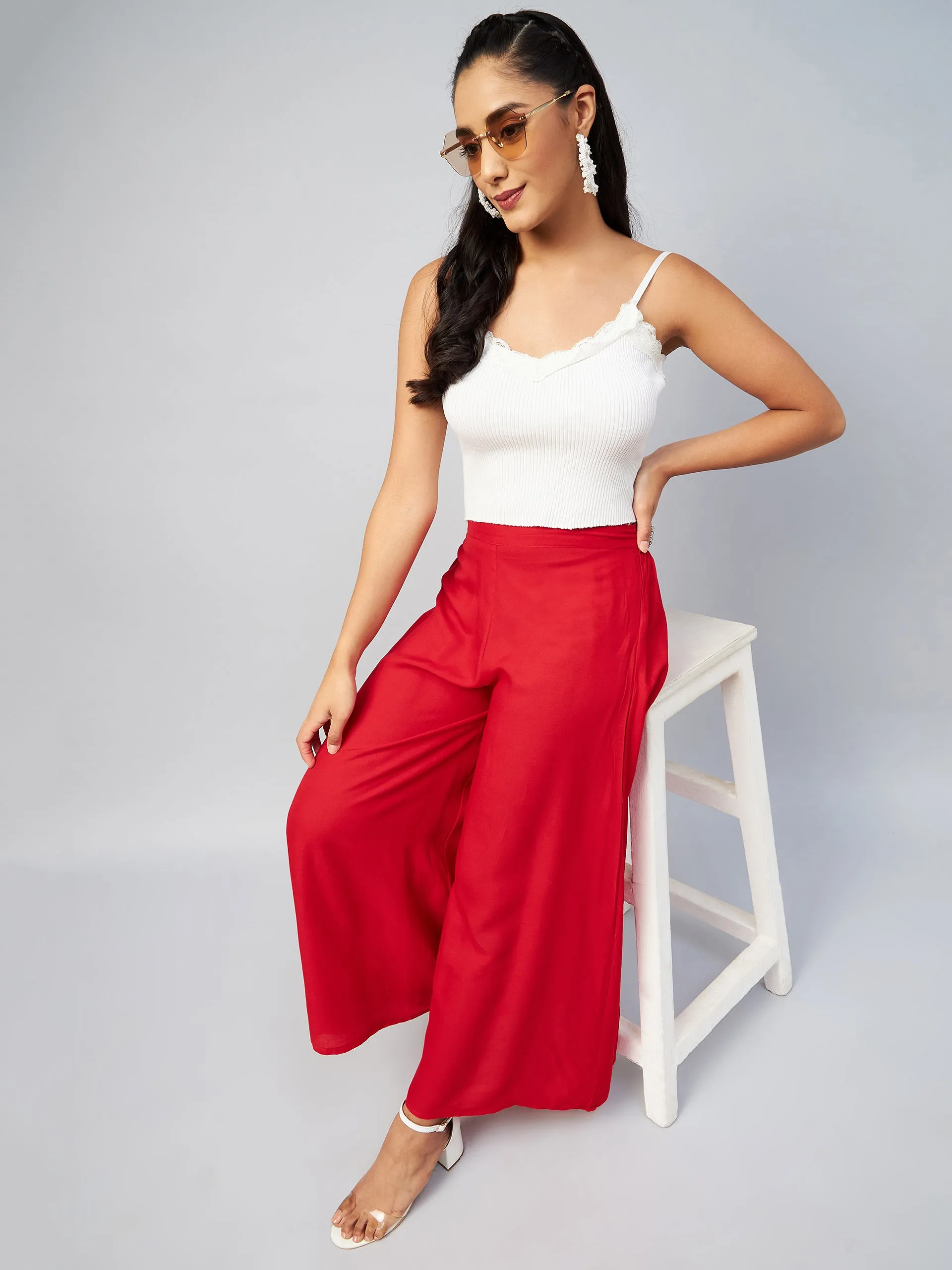 Solid Red Palazzo