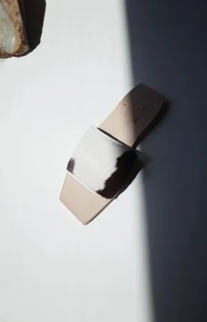 Textured Horse Hair Leather Slippers
