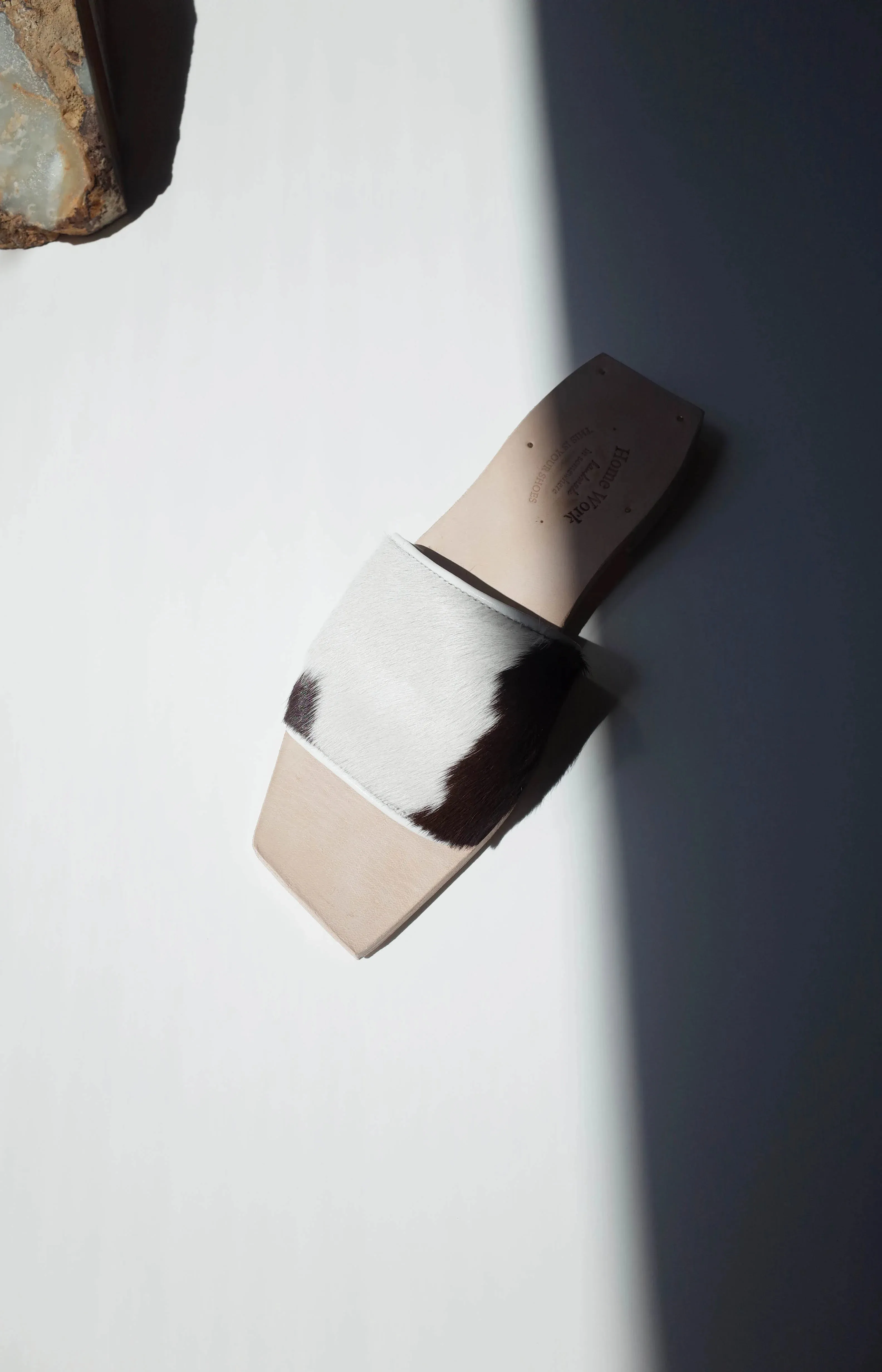 Textured Horse Hair Leather Slippers