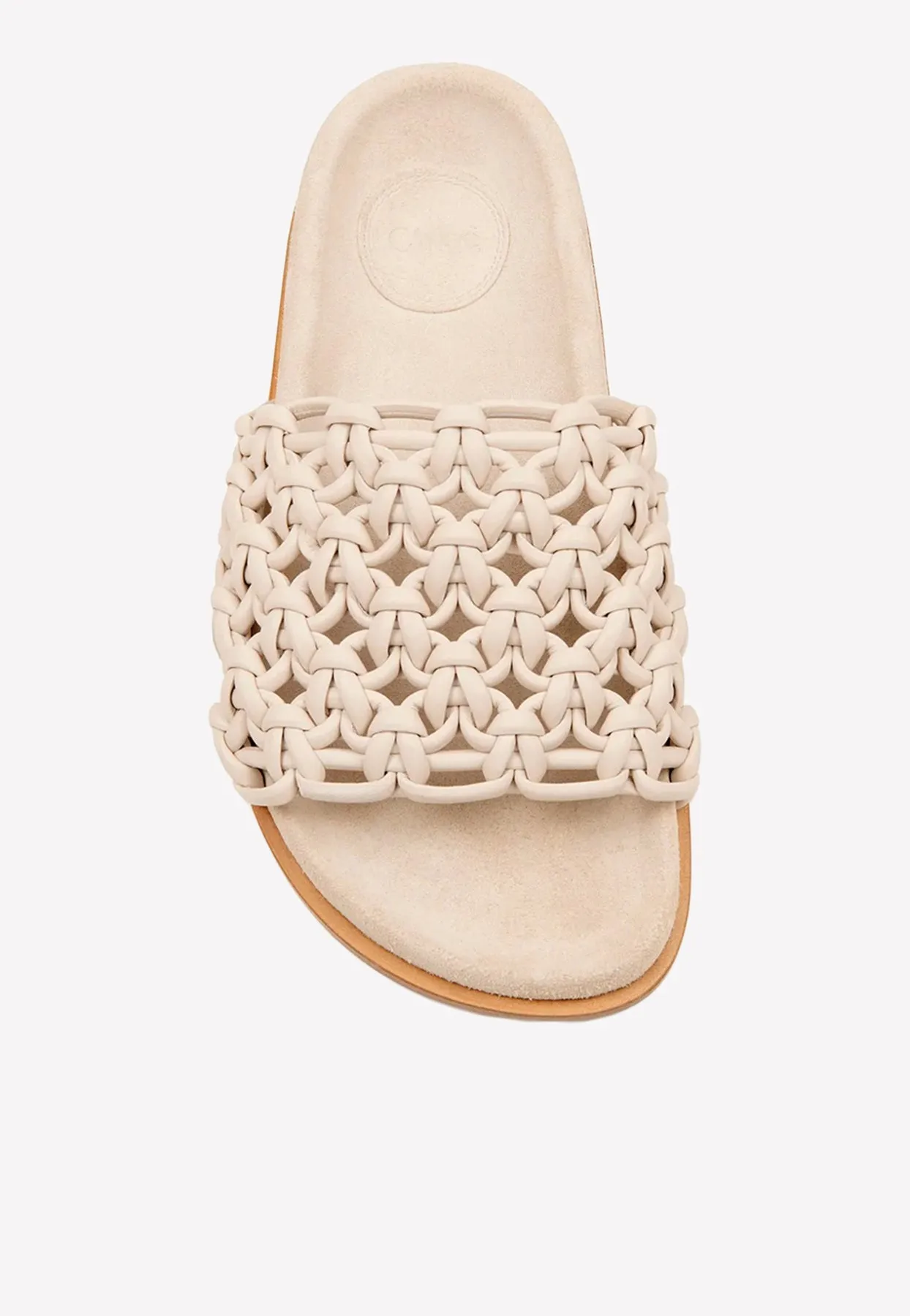 Wavy Braided Leather Flat Mules