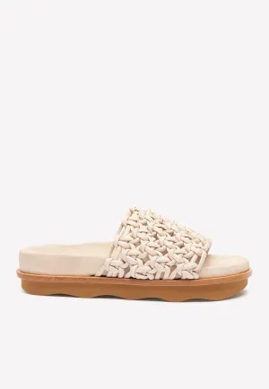 Wavy Braided Leather Flat Mules