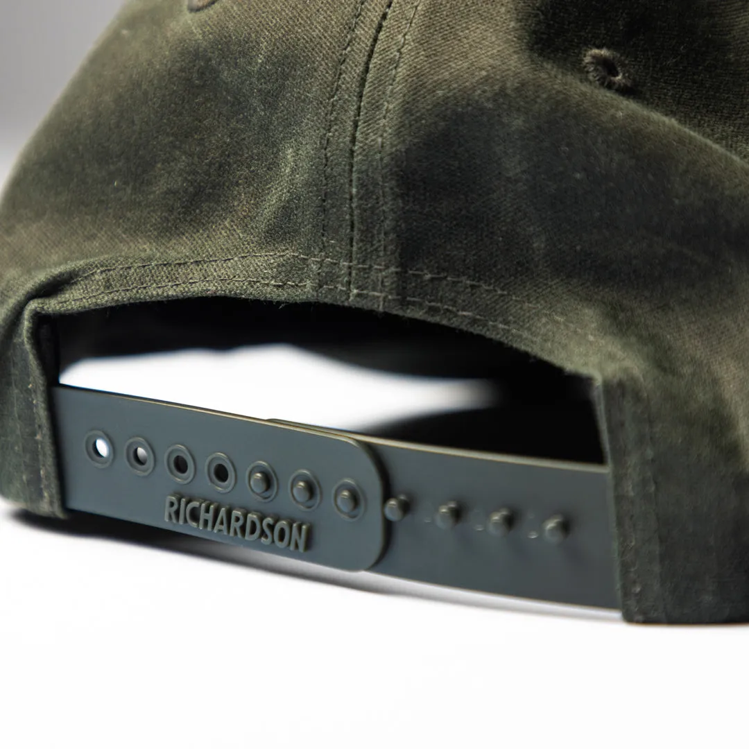 Waxed Oil Cloth Hat with Leather Patch
