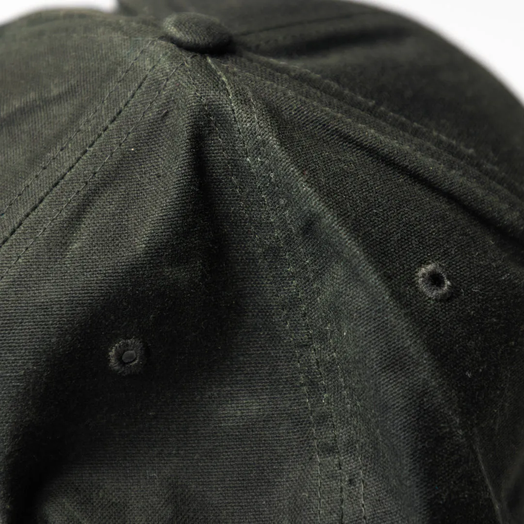 Waxed Oil Cloth Hat with Leather Patch