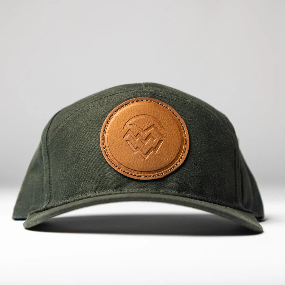 Waxed Oil Cloth Hat with Leather Patch