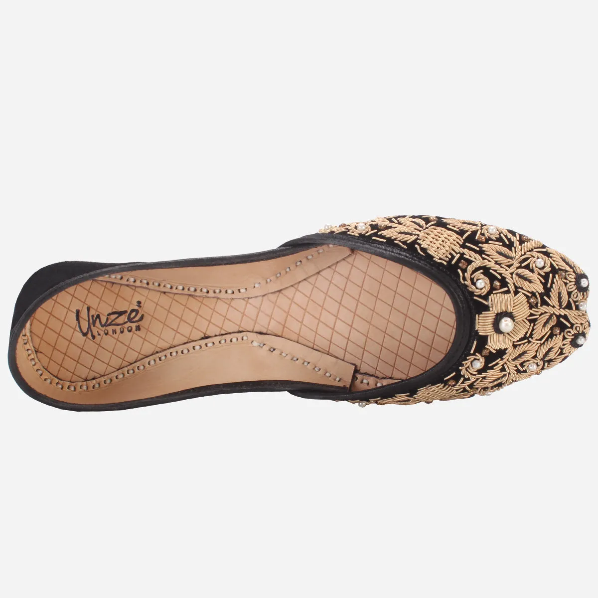 Women "Aizal" Leather Embroidered Wedding Khussa