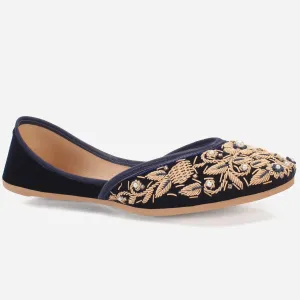 Women "Aizal" Leather Embroidered Wedding Khussa