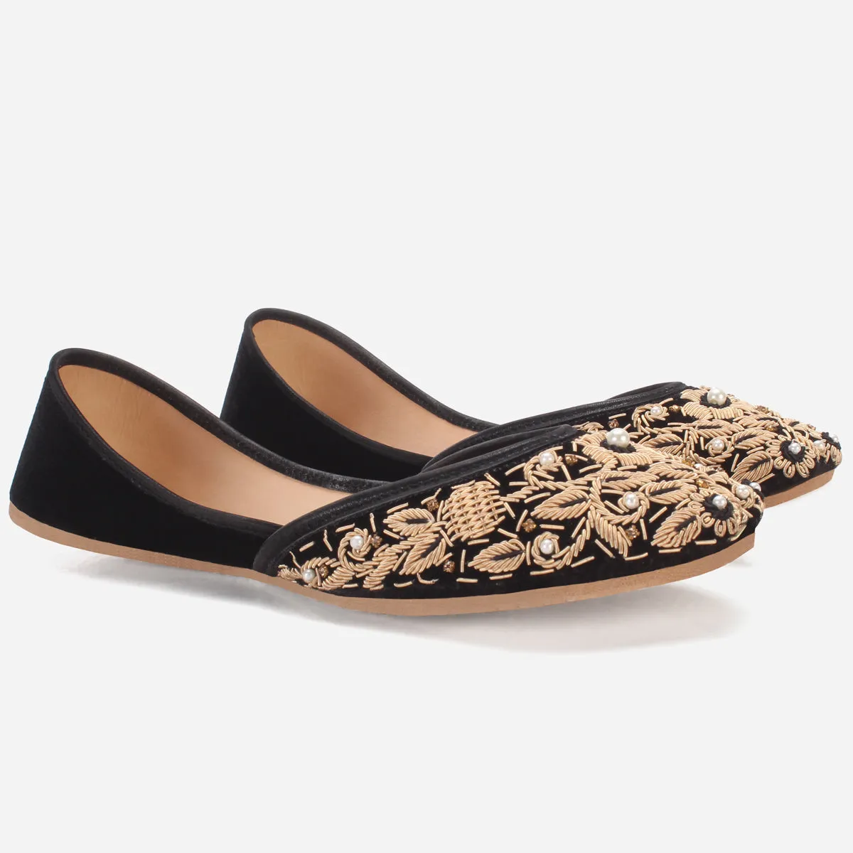 Women "Aizal" Leather Embroidered Wedding Khussa