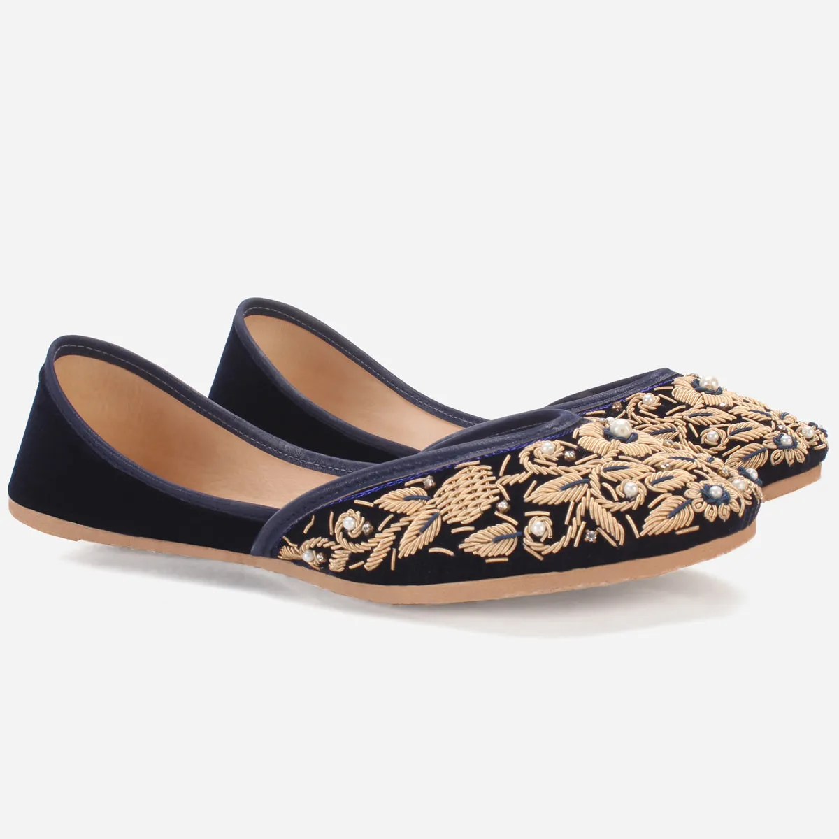 Women "Aizal" Leather Embroidered Wedding Khussa