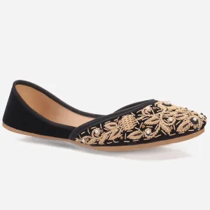 Women "Aizal" Leather Embroidered Wedding Khussa