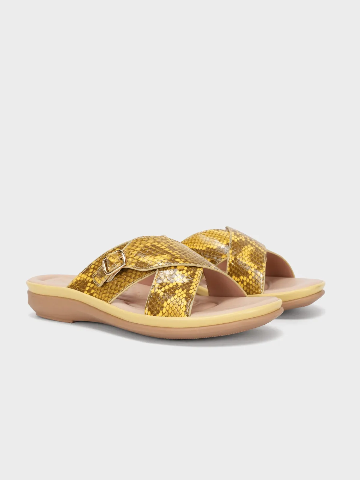 Women "CRESIDA" Crossover Comfy Flat Slippers