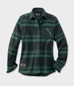 Women's Classic Flannel Shirt - Mansfield Stripe Green