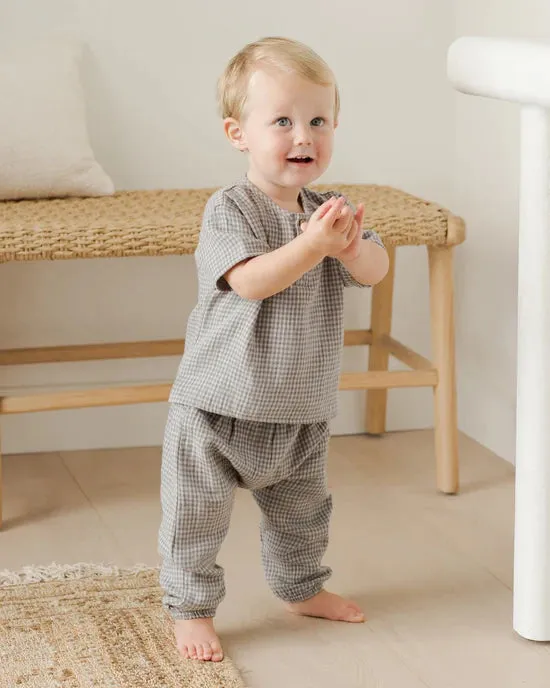 Woven pant-Blue gingham